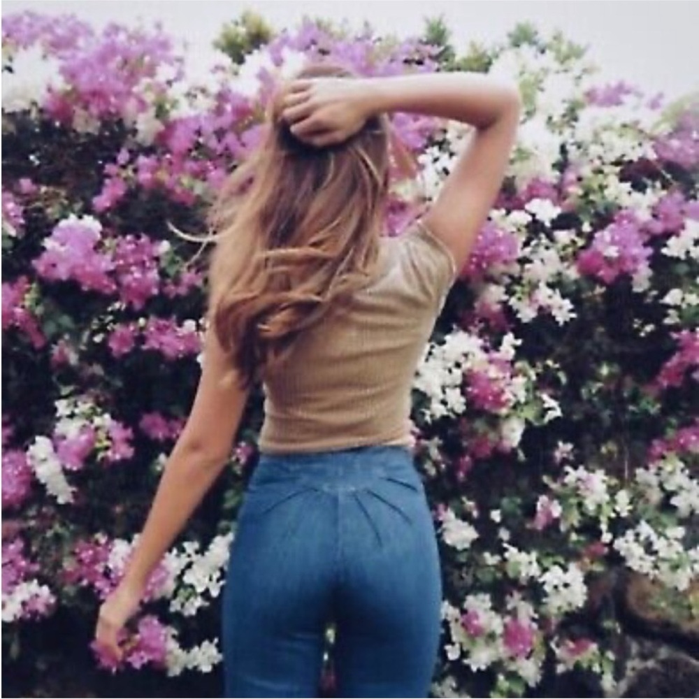 Free People Ray of Sunshine High Rise Blue Jeans